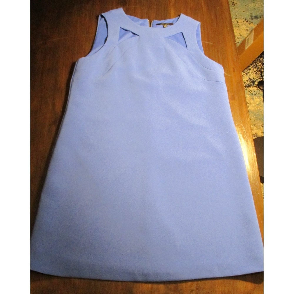 Alex Marie Back Zip Sleeveless Shift Dress Women's Size 8 Solid Blue Workwear